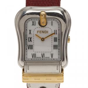 Pre Owned Fendi White Stainless Steel B-Fendi Women's Wristwatch 35MM