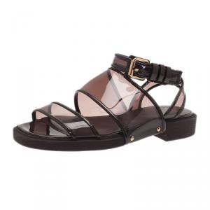 Pre Owned Givenchy Brown PVC Sandals Size 39.5