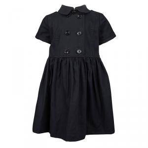Burberry Children Navy Blue Stretch Cotton Double Breasted Trench Style Dress 5 Yrs