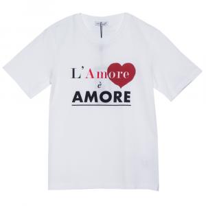 Dolce & Gabbana White Print Cotton T Shirt 6 Yrs