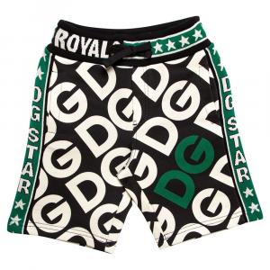 Dolce & Gabbana Multicolor DG Mania Print Jersey Track Shorts 4 Yrs