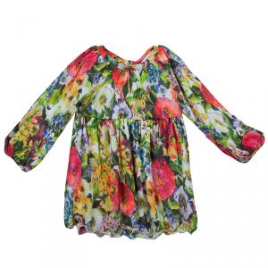 Dolce & Gabbana Kids Floral Long Sleeve Dress (Girls)