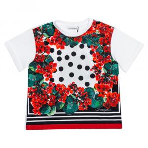 Dolce & Gabbana Multicolor Portofino Polka Dot Print Cotton T Shirt 18-24 Months