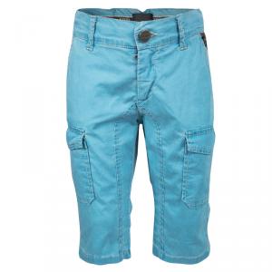 Fendi Blue Cold Pigment Overdyed Cotton Cargo Pants 4 Yrs 