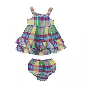Ralph Lauren Multicolor Plaid Sleeveless Dress and Bloomer Set 6 Months