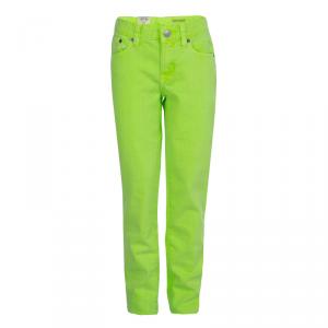 Pre Owned Ralph Lauren Neon Green Denim Bowery Skinny Jeans 12 Yrs