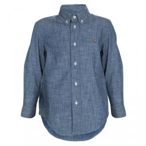 Ralph Lauren Indigo Chambray Long Sleeve Button-Down Shirt 4 Yrs
