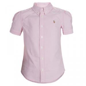 Ralph Lauren Pink Short Sleeve Buttondown Shirt 5 Yrs