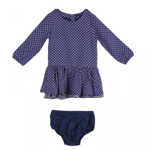 Tommy Hilfiger Navy Blue Printed Dress and Bloomer Set 12 Months