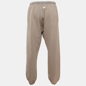 Pre Owned Acne Studios Light Taupe Cotton Jersey Washed Fleece Sweatpants L