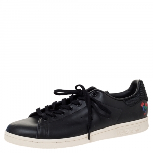 Pre Owned Adidas Stan Smith CNY Black Leather Year Of The Rooster Sneaker Size 46