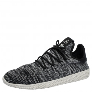 Pharrell Williams x Adidas Grey/Black Knit Fabric PW Tennis Hu Sneakers Size 46