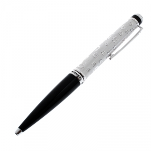Aigner Silver Tone Logo Engraved Stainless Steel Ballpoint Pen