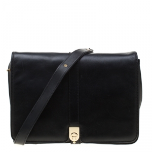 Aigner Black Leather Messenger Bag