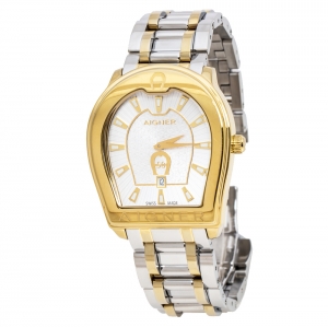 Pre Owned Aigner Silver Two-Tone Stainless Steel Verona A48000 Women's Wristwatch 39 mm