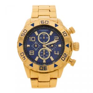 Akribos XXIV Blue Stainless Steel AK814YGBU Chronograph Men's Wristwatch 50MM