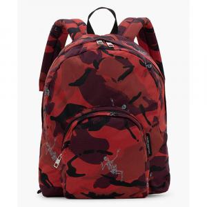 Alexander McQueen Red Textile Dancing Skeleton Backpack