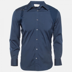 Alexander McQueen Blue Cotton Harness Shirt M