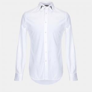 Pre Owned Alexander McQueen White Skull Embroidered Cotton Shirt L (16)