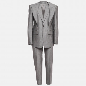 Alexander McQueen Grey Wool Blazer and Pants Suit S