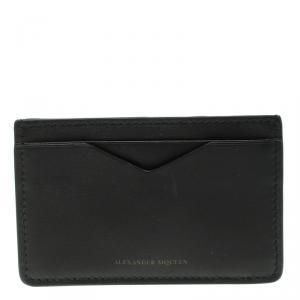 Alexander McQueen Black Leather Card Holder