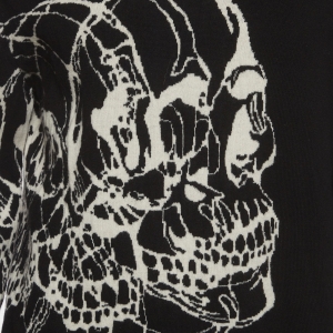 Pre Owned Alexander McQueen Black Skull Intarsia Wool Crewneck Sweater L