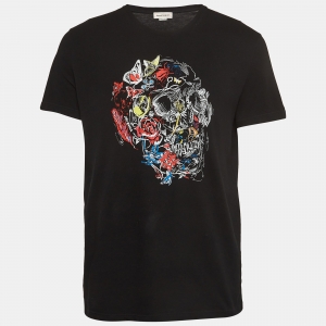 Alexander McQueen Black Skull Print Jersey T-Shirt M