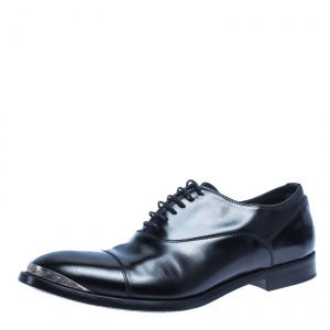 Alexander McQueen Black Leather Lace Oxford Size 42.5