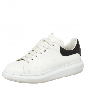 Alexander McQueen White Leather Oversized Low Top Sneakers Size 43