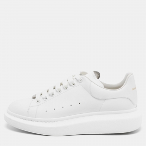 Alexander McQueen White Leather Oversized Low Top Sneakers Size 45