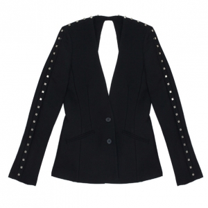 Alexander Wang Studded Backless V-neck Blazer S
