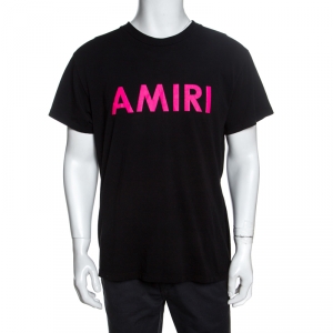 Amiri Black Logo Print Cotton T-Shirt M