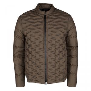 Pre Owned Armani Collezioni Brown Duck Down Puffer Jacket M