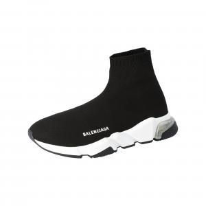 Pre Owned Balenciaga Black Knit Speed Clear Sole Sneakers Size 41