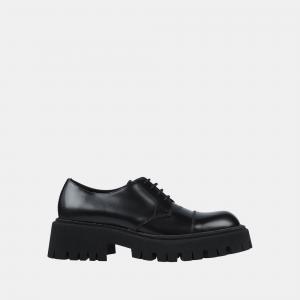 Balenciaga Black Leather Lace Up Sneakers Size 42