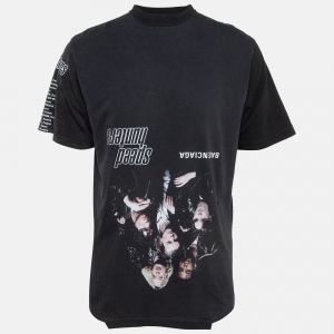 Balenciaga Black Cotton Speed Hunter Upside Down Oversized T-Shirt L