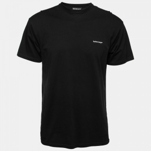 Balenciaga Black Logo Print Cotton T-shirt XXS