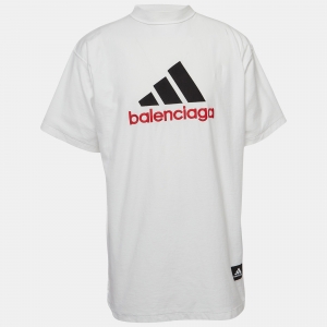 Balenciaga x Adidas Cotton Logo Embroidered Cotton Oversized T-Shirt L