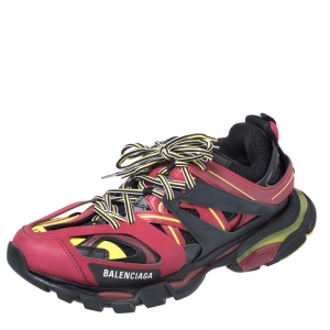 Balenciaga Multicolor Leather and Mesh Track 2 Trainer Sneakers Size 43