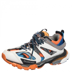Balenciaga Multicolor Leather and Mesh Track Trainer Sneakers Size 41