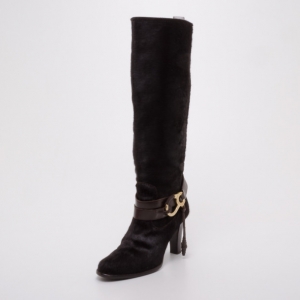 Bally Brown Pony Hair Boots Size 36.5