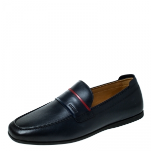 Balmain Blue Leather Loafers Size 42