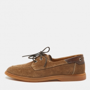 Berluti Brown Suede Lace Up Loafers Size 44