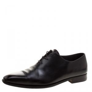  Berluti Black Leather Alessandro Lace Up Oxfords Size 41.5