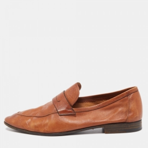 Berluti Brown Leather Lorenzo Loafers Size 42.5 