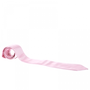 Pre Owned Boss By Hugo Boss Pink Self Striped Silk Tie