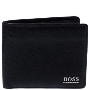 Boss By Hugo Boss Black Leather Bifold Wallet