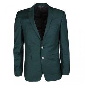 Pre Owned Boss By Hugo Boss Dark Green Wool Rod Blazer M
