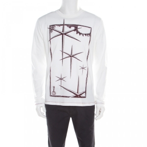 مملوكة مسبقًا Boss Orange By Hugo Boss Off White Printed Long Sleeve T-Shirt XL