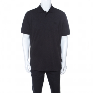 مملوكة مسبقًا Boss By Hugo Boss Dark Grey Pima Cotton Short Sleeve Polo T Shirt XL